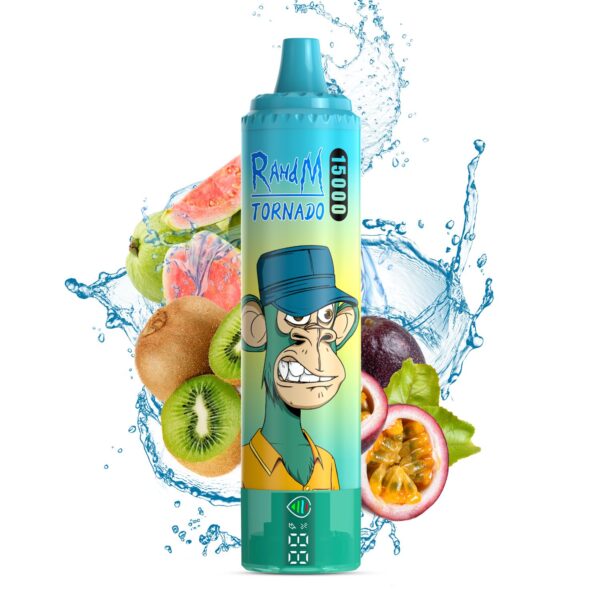 Fumot-RandM-Tornado-15000-KIWI-PASSION-FRUIT-GUAVA Fumot RandM Tornado 15000 – Einweg Vape mit 25ml, 850mAh & 60+ Geschmacksrichtungen
